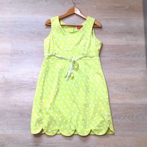 Adorable Mod Polka Dot Lime Green Key West Fabric Dress